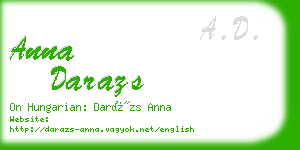 anna darazs business card